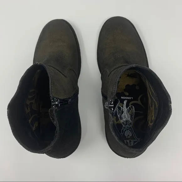 FLY London Dari Suede Leather Ankle Boots Shoes Women Fall Winter 9 to 9 1/2
