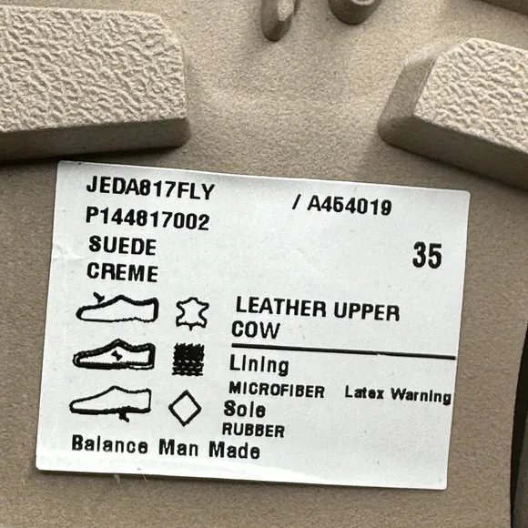 Fly London Jeda817fly Suede Leather Buckled Lug Boots Cream Women 35/4.5 NWB