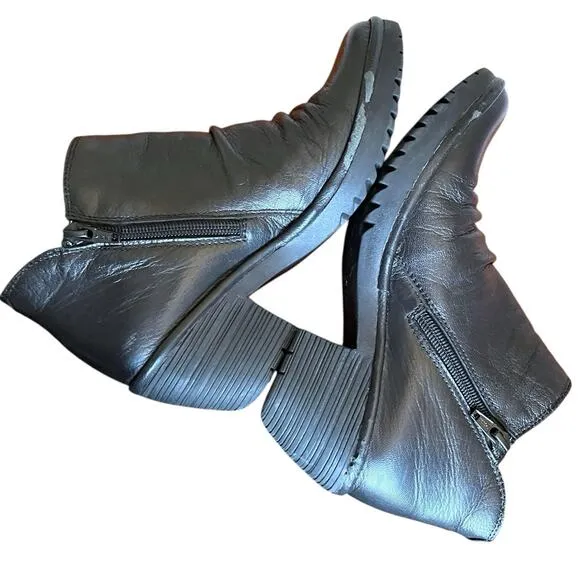 Fly London Wezo Black Leather Ankle Boots Women 6.5/7 37 Fairy Grunge Steampunk