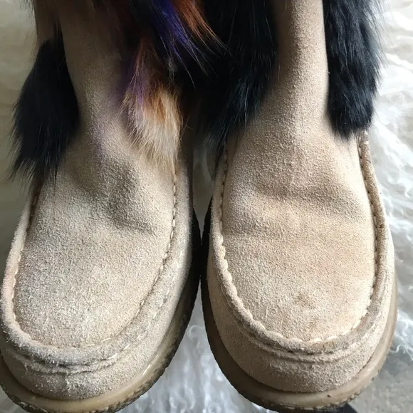 Foot Candy Colorful Fur Embellished Boots
