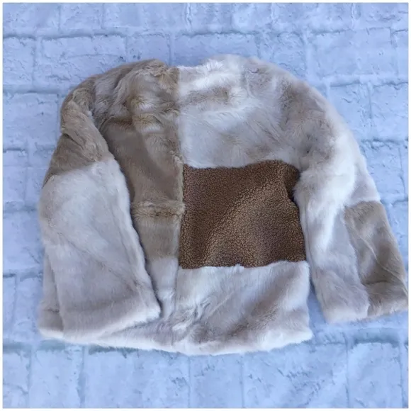 FOR THE REPUBLIC Chic Faux Mixed Fur Jacket Coat