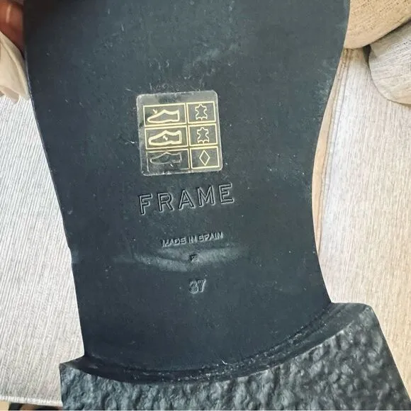 Frame Denim Women’s Le Holland Leather &amp; Rubber Chelsea Boot in Black Size 37
