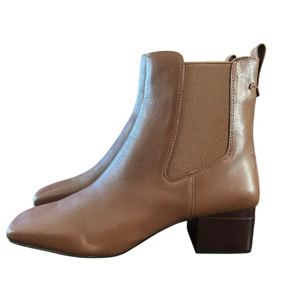 Franco Sarto Waxton Leather Block Heel Square Toe Booties NEW Size 10