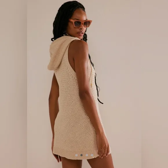 Free People Ainsley Sweater Mini in Wet Plaster Neutral size Small