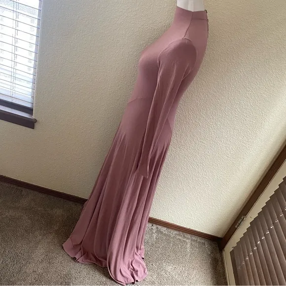 Free People Beach Pescado Mauve Pink Maxi Long A Line High Neck Dress: X-Small