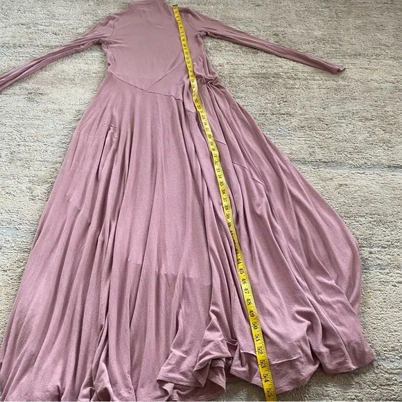 Free People Beach Pescado Mauve Pink Maxi Long A Line High Neck Dress: X-Small