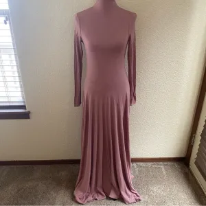 Free People Beach Pescado Mauve Pink Maxi Long A Line High Neck Dress: X-Small