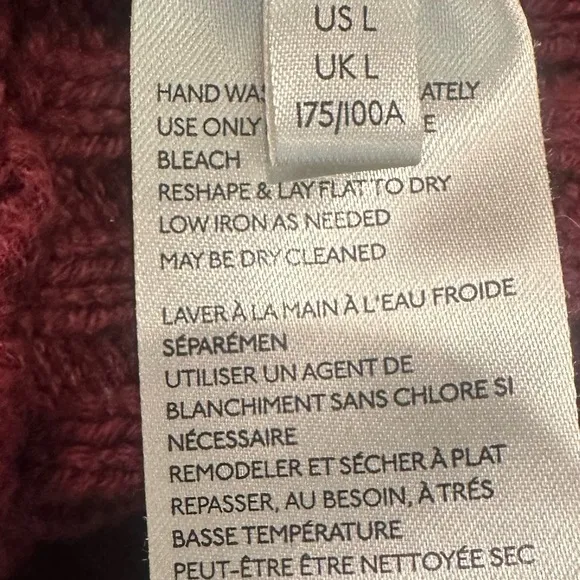 Free People Burgundy Oversize Knit Turtleneck Cowl Neck Sweater Dress Size Large