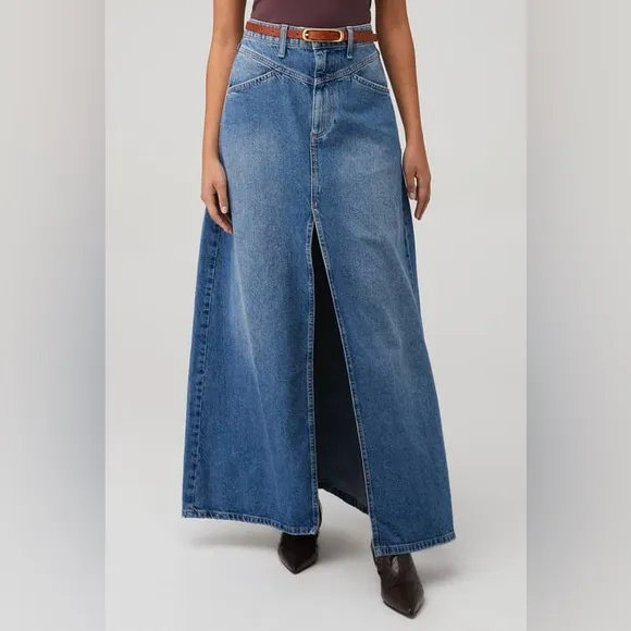 Free People Come As You Are Denim Skirt