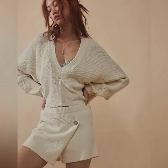 Free People Primavera Skort Sweater Set in Ivory Large NWT