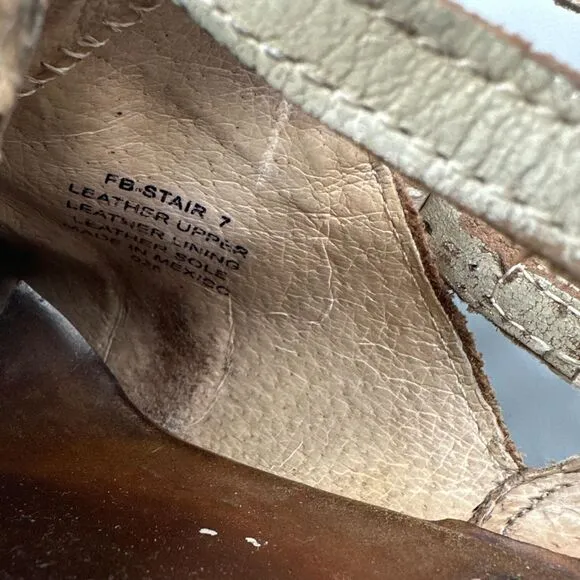 Freebird By Steven Stair Womens 7 Shoe Ankle Boot Tan Buckle Straps Distressed