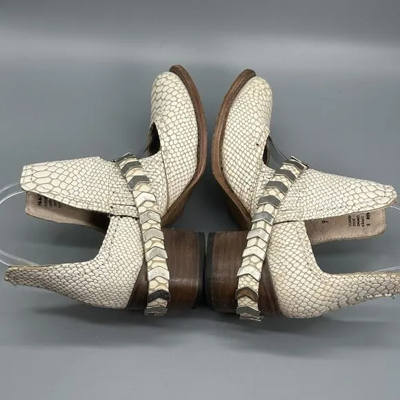Freebird By Steven Tan Blade Womens 5 Reptile Snake Distressed Buckle Boot Shoe