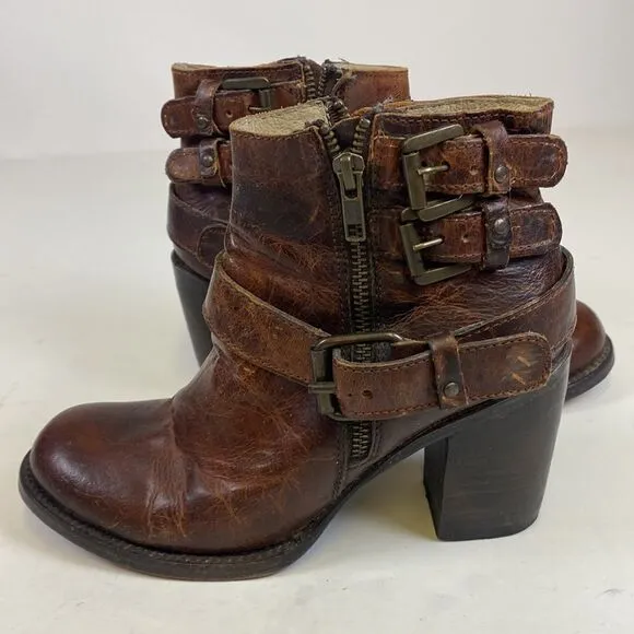 Freebird FB Bolo Women Distressed Buckle Boots 7 B80