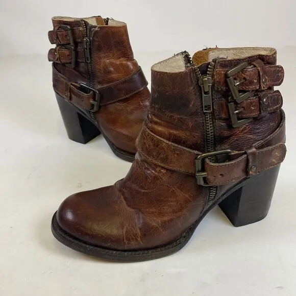Freebird FB Bolo Women Distressed Buckle Boots 7 B80