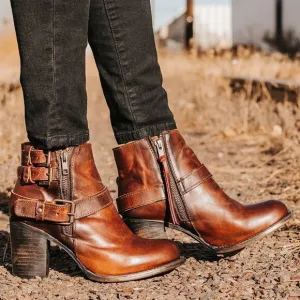 Freebird FB Bolo Women Distressed Buckle Boots 7 B80