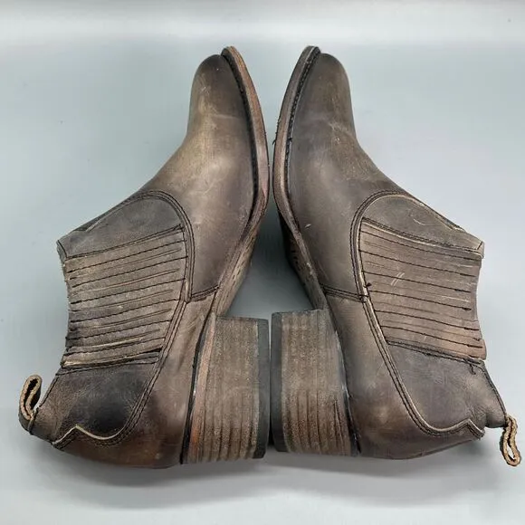 Freebird Opal Womens 9 Brown Boots Booties Pointed Toe Distressed Leather Shoes