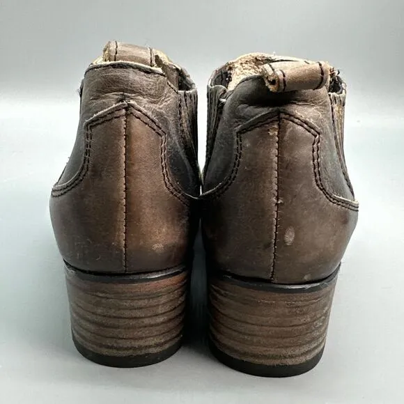 Freebird Opal Womens 9 Brown Boots Booties Pointed Toe Distressed Leather Shoes