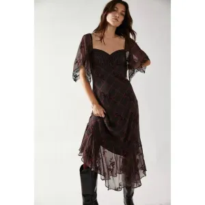 Free People Fallen Flowers Embellished Midi Dress
