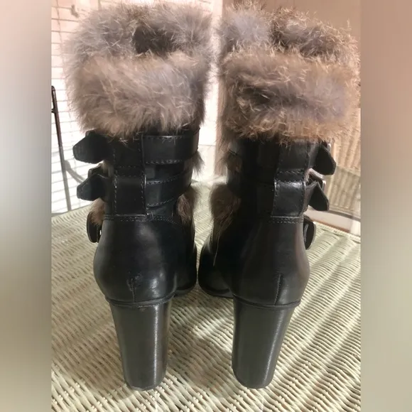 Frye Black Penny Luxe Moto Short Heeled Boots Sz 8.5