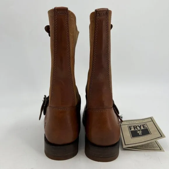 Frye Brown Leather Buckle Ankle Boots | Size 6.5