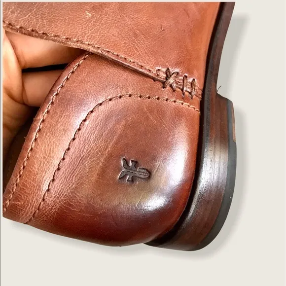 Frye Elyssa Cognac Leather Shootie/Ankle Booties