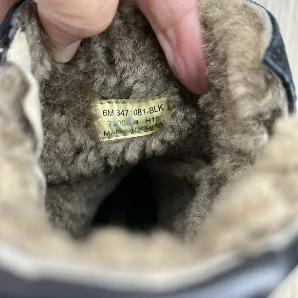 FRYE Gemma Short Shearling Boot Black leather zipper winter sneaker boot