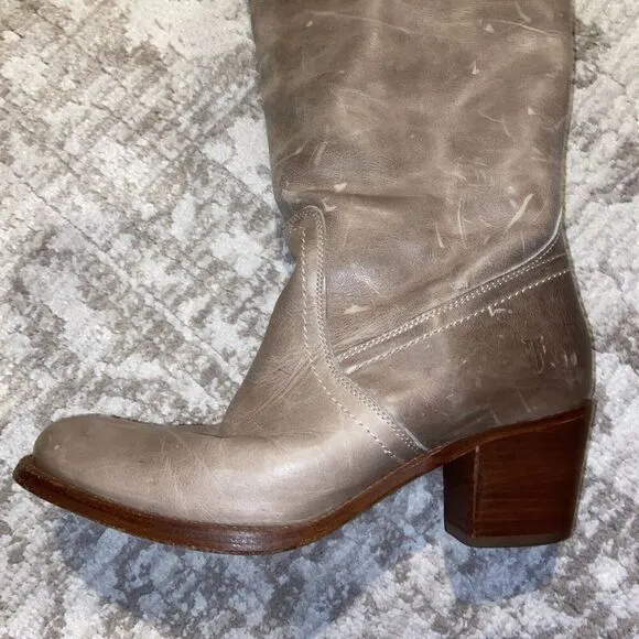 Frye Jane Tall Cuff Boots Women 8 B Country Leather Riding 77594 Western Indie