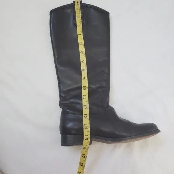 Frye Melissa Tall Pull On Riding Boots Black Leather Women 6