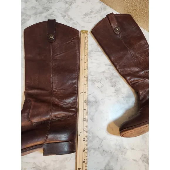 Frye Melissa Women's Brown Leather Pull On Riding Tall Boots Size 7