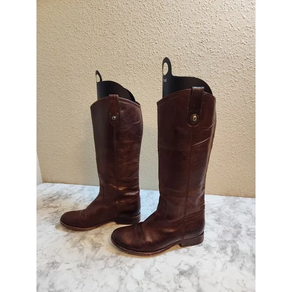Frye Melissa Women's Brown Leather Pull On Riding Tall Boots Size 7