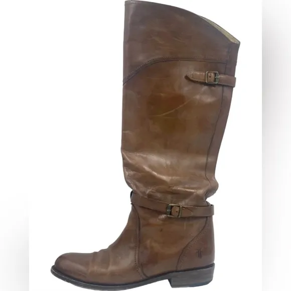Frye Riding Boots Dorado Whiskey Brown Leather Women 9M Style 3477568 Equestria