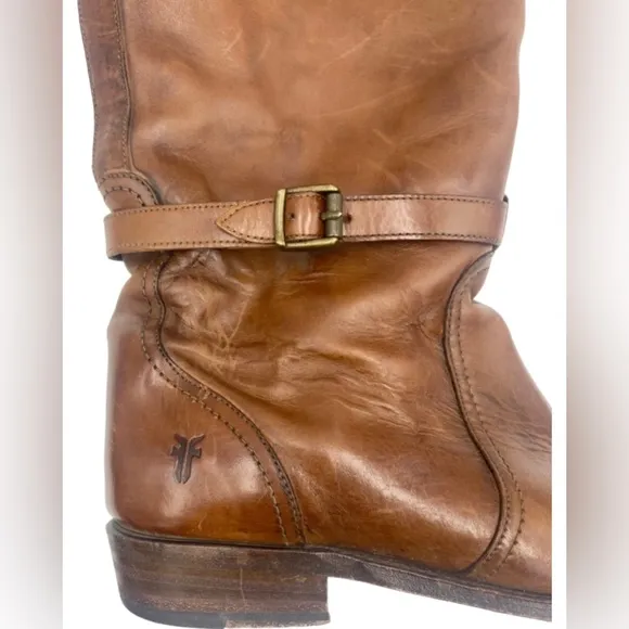 Frye Riding Boots Dorado Whiskey Brown Leather Women 9M Style 3477568 Equestria
