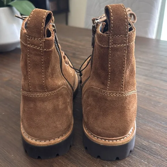 Frye Russell Men Tan Leather Suede Cap Boots Lace Zip Up  Size 11
