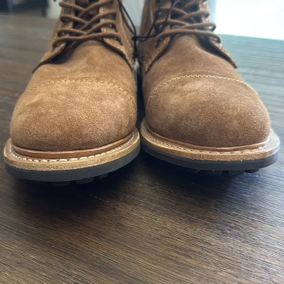 Frye Russell Men Tan Leather Suede Cap Boots Lace Zip Up  Size 11