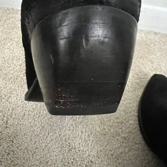 Frye Sacha Suede Black Shorts Boots Western Women Size 8.5