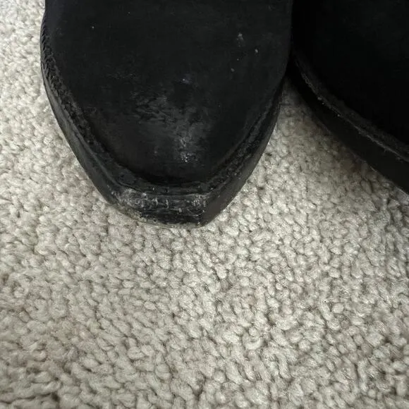 Frye Sacha Suede Black Shorts Boots Western Women Size 8.5