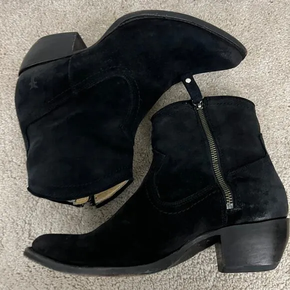 Frye Sacha Suede Black Shorts Boots Western Women Size 8.5