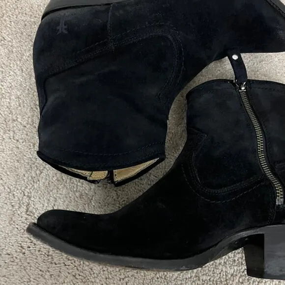 Frye Sacha Suede Black Shorts Boots Western Women Size 8.5