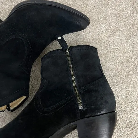 Frye Sacha Suede Black Shorts Boots Western Women Size 8.5