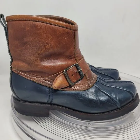 FRYE Veronica Brown Duck Engineer Shearling Lined Womens Packer Boots Sz 7 B EXC