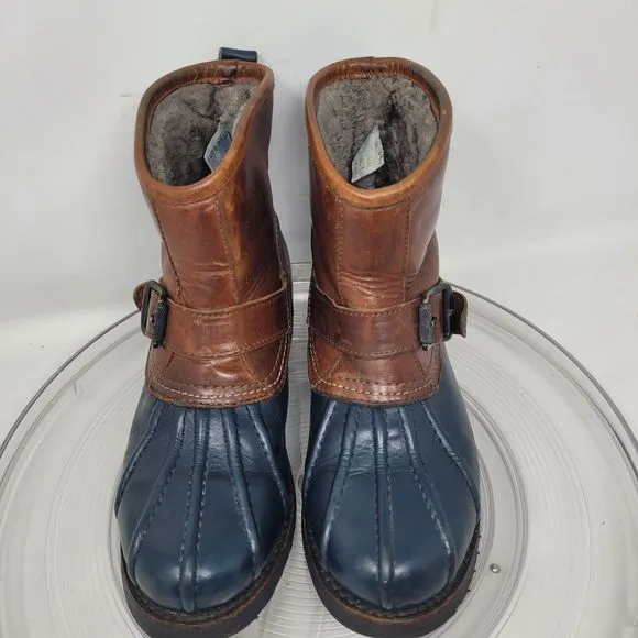 FRYE Veronica Brown Duck Engineer Shearling Lined Womens Packer Boots Sz 7 B EXC
