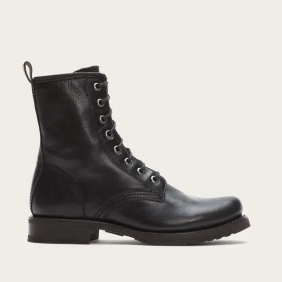 Frye Veronica Combat Lace Up Boots 9.5 Black