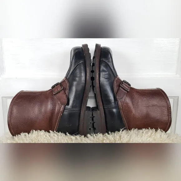 FRYE Veronica Shearling Engineer Duck Boot Leather Moto Men 7.5D | Womens 8.5-9