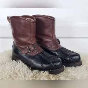 FRYE Veronica Shearling Engineer Duck Boot Leather Moto Men 7.5D | Womens 8.5-9