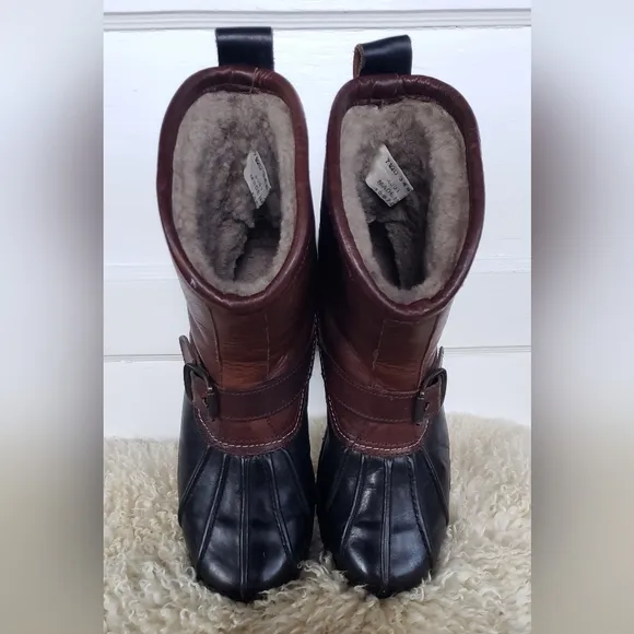 FRYE Veronica Shearling Engineer Duck Boot Leather Moto Men 7.5D | Womens 8.5-9