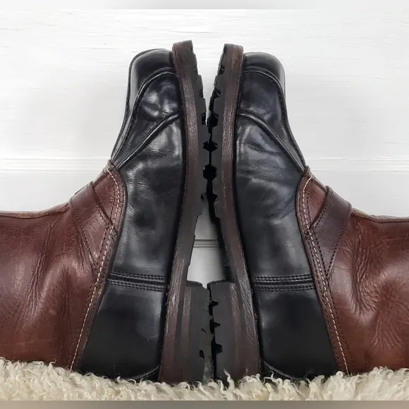 FRYE Veronica Shearling Engineer Duck Boot Leather Moto Men 7.5D | Womens 8.5-9