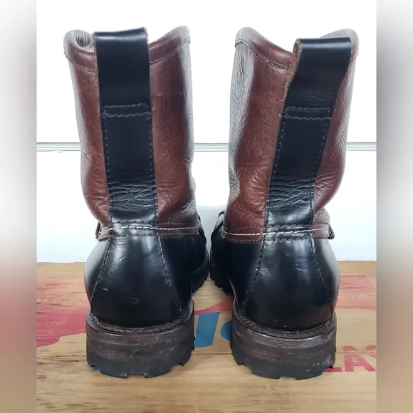 FRYE Veronica Shearling Engineer Duck Boot Leather Moto Men 7.5D | Womens 8.5-9