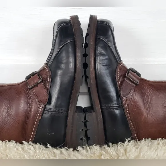 FRYE Veronica Shearling Engineer Duck Boot Leather Moto Men 7.5D | Womens 8.5-9