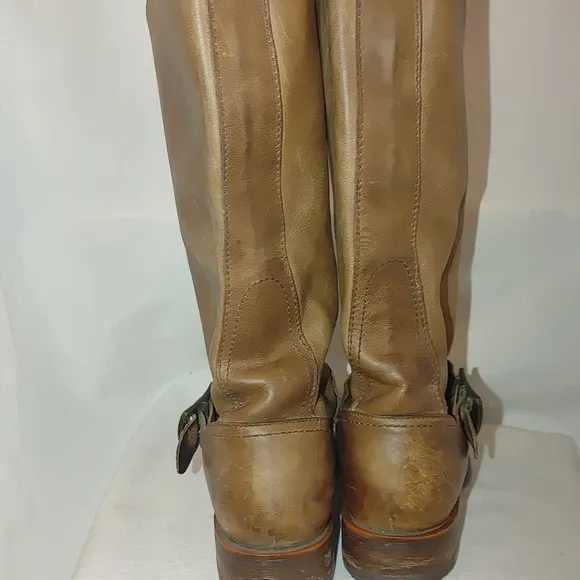 FRYE Women Veronica Slouch Leather Riding Boots Brown Tan 6 76608