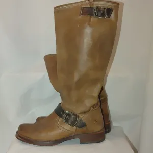 FRYE Women Veronica Slouch Leather Riding Boots Brown Tan 6 76608